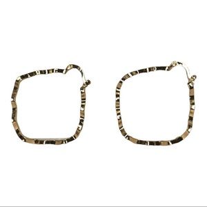 Gold Hoop Wave Earrings